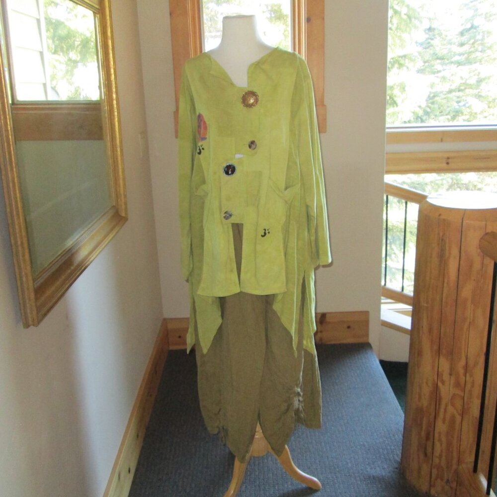 Steel Pony Asymmetrical Tunic Top w/ Wide-Leg Bryn Walker Pants & Olympic Scarf - Picture 6 of 9